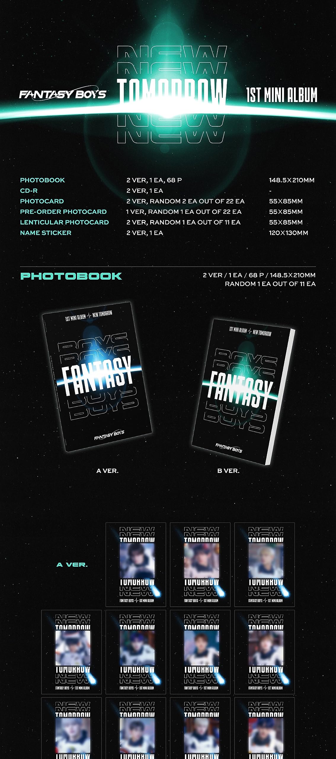Amazon.com: Fantasy Boys New Tomorrow 1st Mini Album Contents+ 