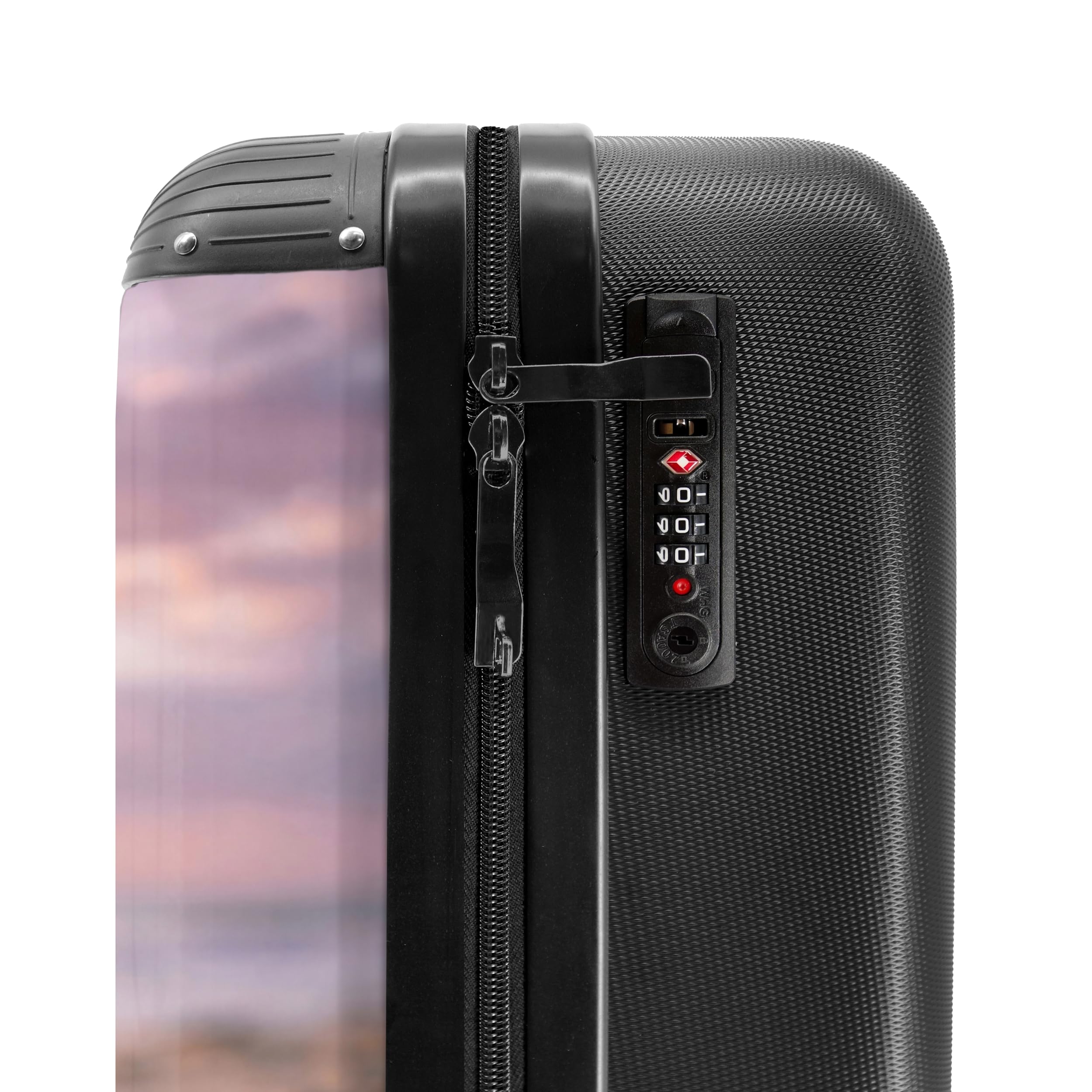 NoBoringSuitcases.com® Equipaje De Mano 55x35x20 cm Cabina Viaje Avion Trolley Rígido Ligero 4 Ruedas Maletas Carry On Suitcase Cabin Piedras - Arena - Rosa
