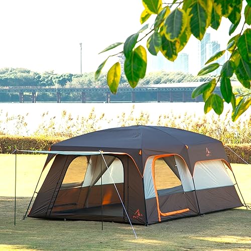 Miniatura 2 de KTT Extra Large Tent 10-12-14 Person(Style-B),Family Cabin Tents,2 Rooms,3 Doors and 3 Windows with Mesh,Straight Wall,Waterproof,Double Layer,Big