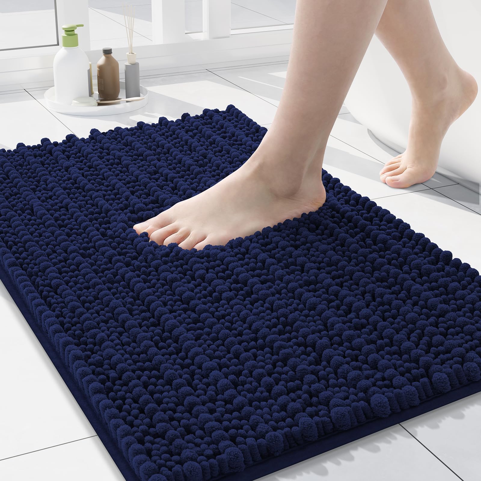 Arotive Luxury Chenille Bathroom Rug Mat Extra Soft Thick Absorbent Shaggy Bath Rugs Non-Slip Machine Wash Dry Plush