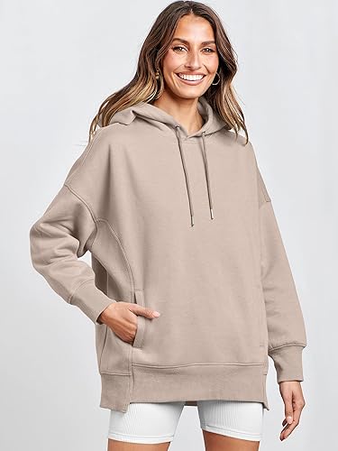 Miniatura 2 de ANRABESS Sudaderas con capucha de gran tamaño para mujer, sudadera de forro polar 2024, trajes de moda para adolescentes y niñas