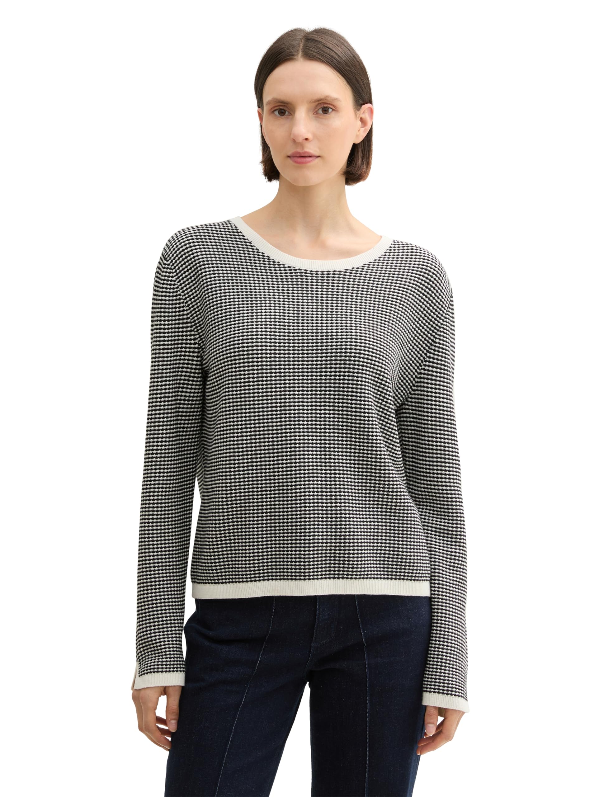 Tom Tailor Damen 1044104 Strickpullover aus Baumwolle