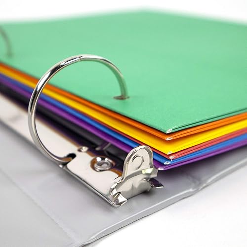 Miniatura 5 de BAZIC - Carpeta de papel de 2 bolsillos, 3 clips de cierre de clavijas de metal, carpetas de tamaño carta para organizador de documentos de oficina,