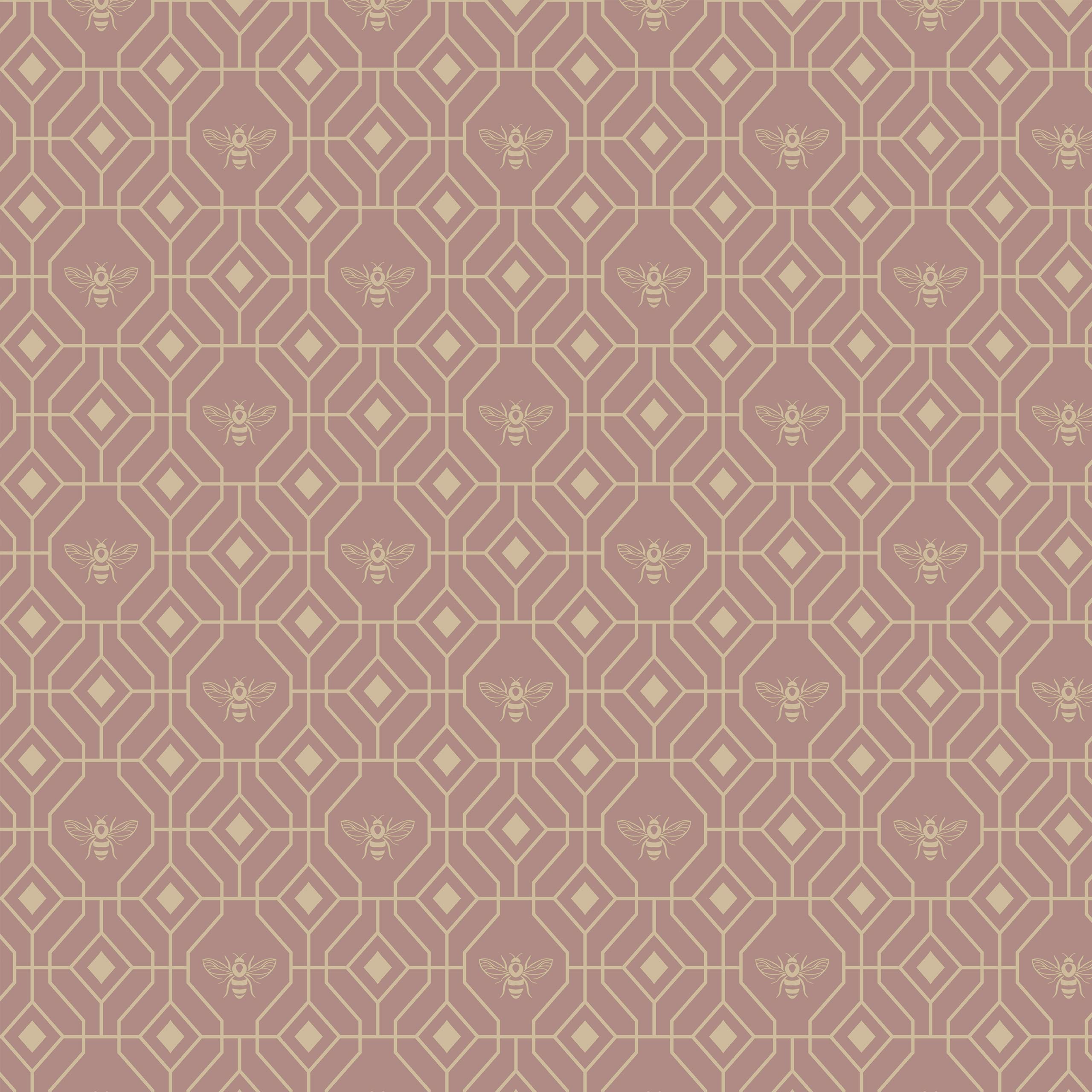 Art Deco Bee Black Elegance Peel and Stick Wallpaper or Non-Pasted