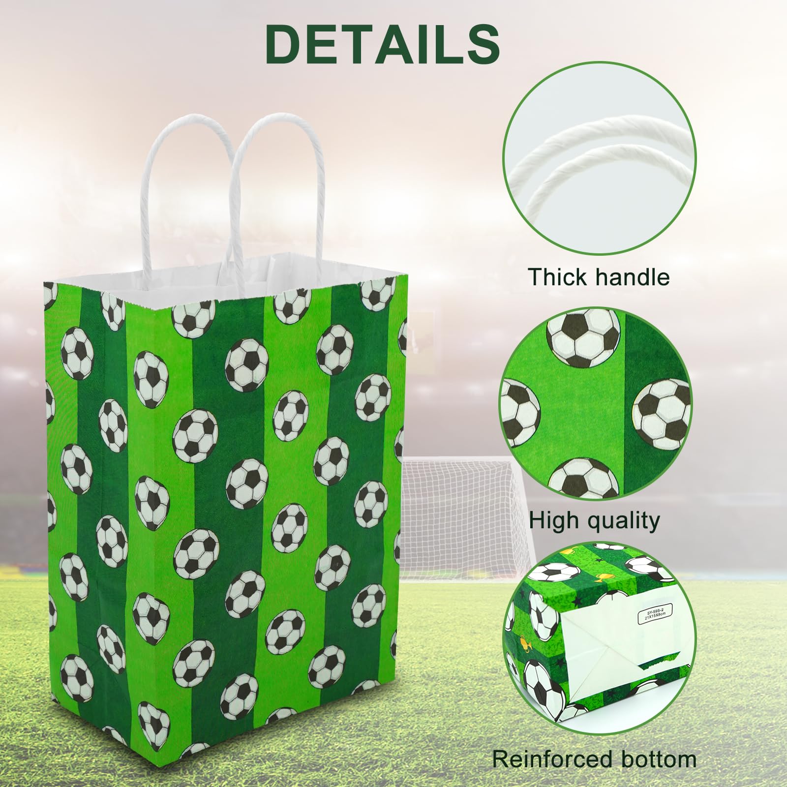 36 Fußball-Party-Geschenktüten Von GiftExpress | 21x12,1 Cm, Mit Wachsfutter | Für Snacks & Goodies
