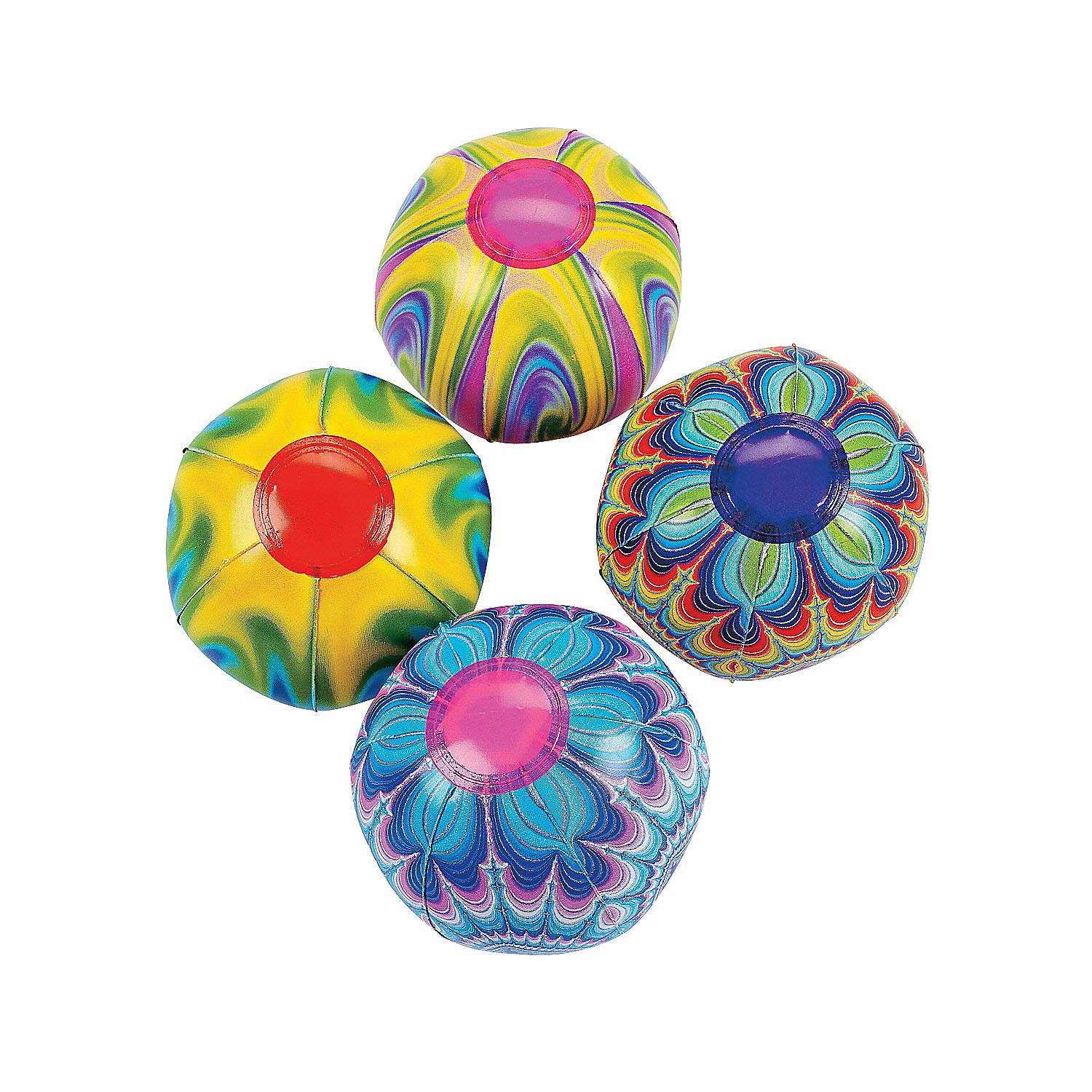 Fun Express - Mini Tie Dye Beach Balls - Toys - Inflates - Mini Beach Balls - 12 Pieces