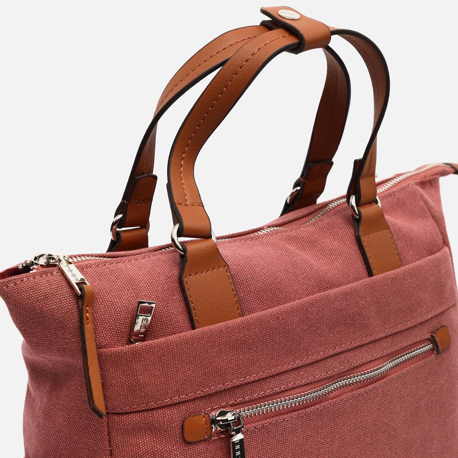 MISAKO Evolet mochila de tela con asa de mano Mujer - Evolet Rojo 30x28x13cm