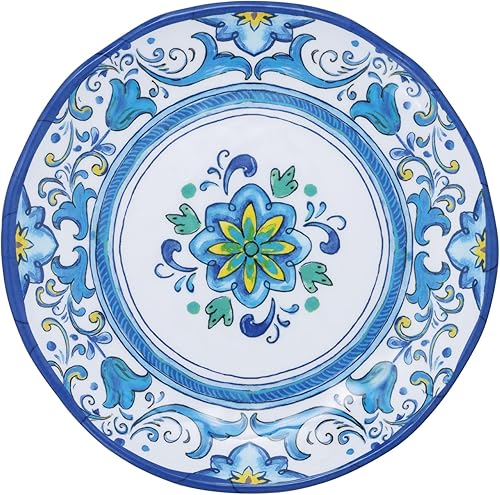 Miniatura 2 de UP ware - 4 platos de melamina de 6 pulgadas, platos pequeños para servir, platos de fiesta, platos redondos para postre, aperitivos, frutas (flores