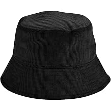 Beechfield - EarthAware Organic Cotton Bucket Size S/M - Sun, Running Accessories, Sun, Bucket, Womens Cap, Unisex Cap, Running - 100% Organic Cotton Corduroy Black