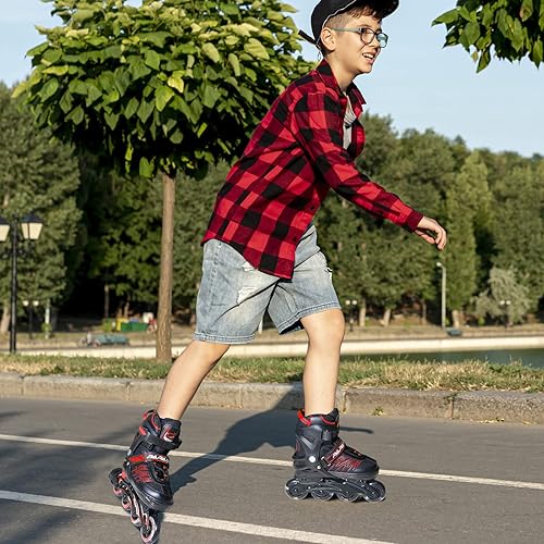 Miniatura 6 de Patines en línea ajustables para niños y adultos, patines con ruedas iluminadoras, para niñas y niños, hombres y mujeres