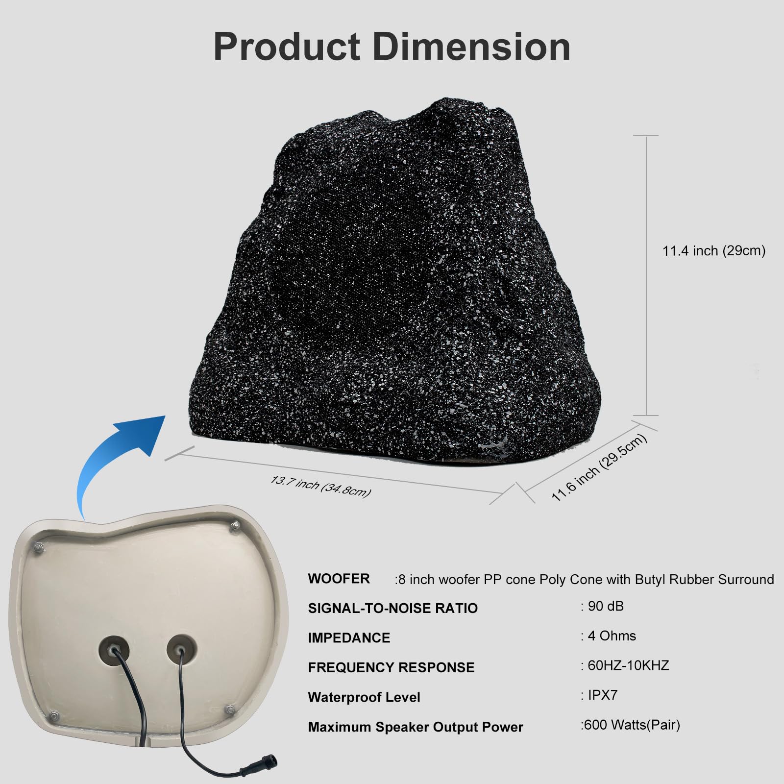 STUDIOFINIX Altoparlanti Bluetooth da 8 pollici, 600 W, accoppiamento stereo TWS, sistema di altoparlanti impermeabili montabili a parete per patio, casa, piscina, terrazza, cortile (coppia, bianco STUDIOFINIX Altoparlanti Bluetooth da 8 pollici, 600 W, accoppiamento stereo TWS, sistema di altoparlanti impermeabili montabili a parete per patio, casa, piscina, terrazza, cortile (coppia, bianco