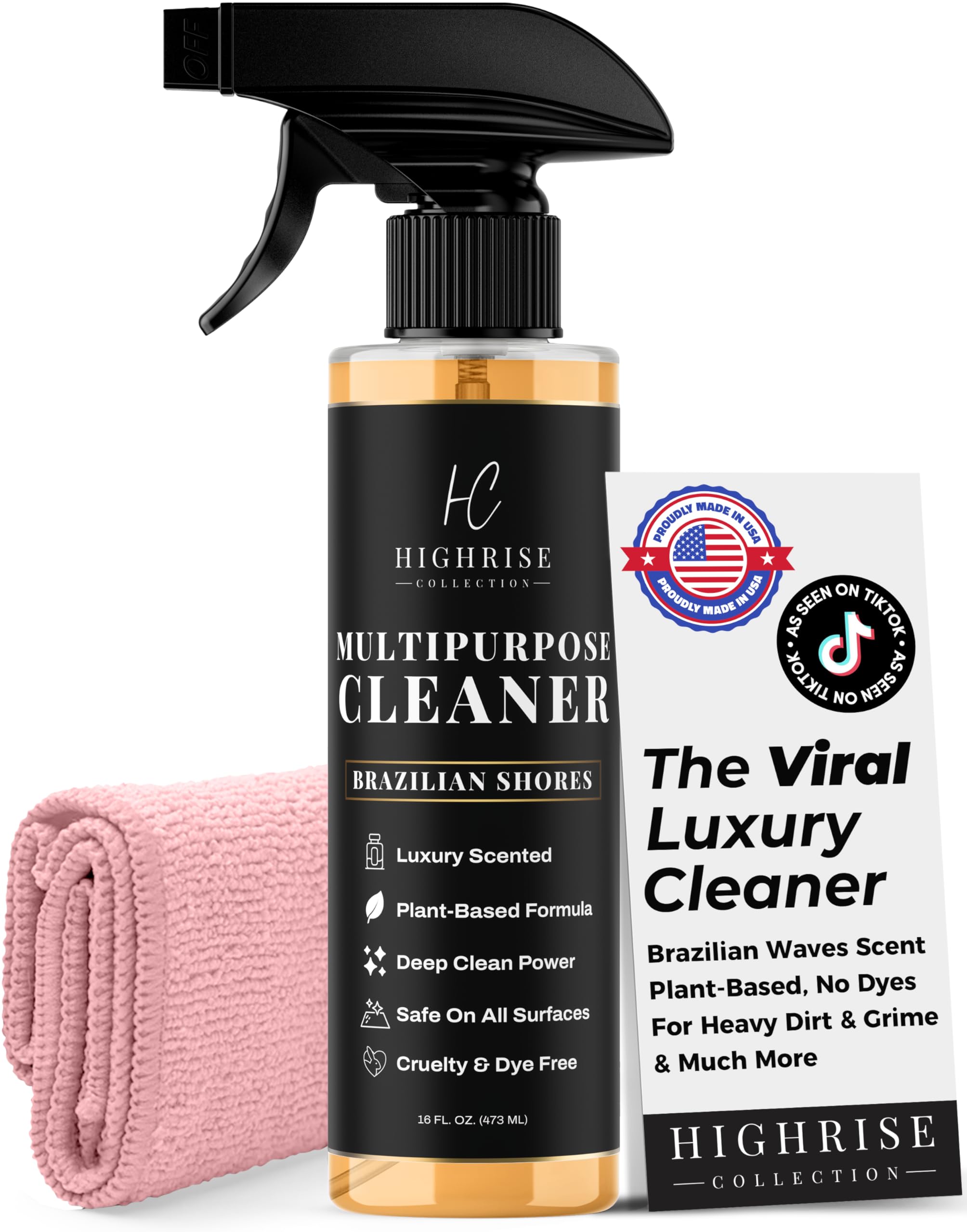 Highrise Brazilian Waves Multipurpose Cleaner, Highly Scented, Plant-Based, Biodegradable, USA Made, All Purpose Spray - Inspired By R&W, Mississippi