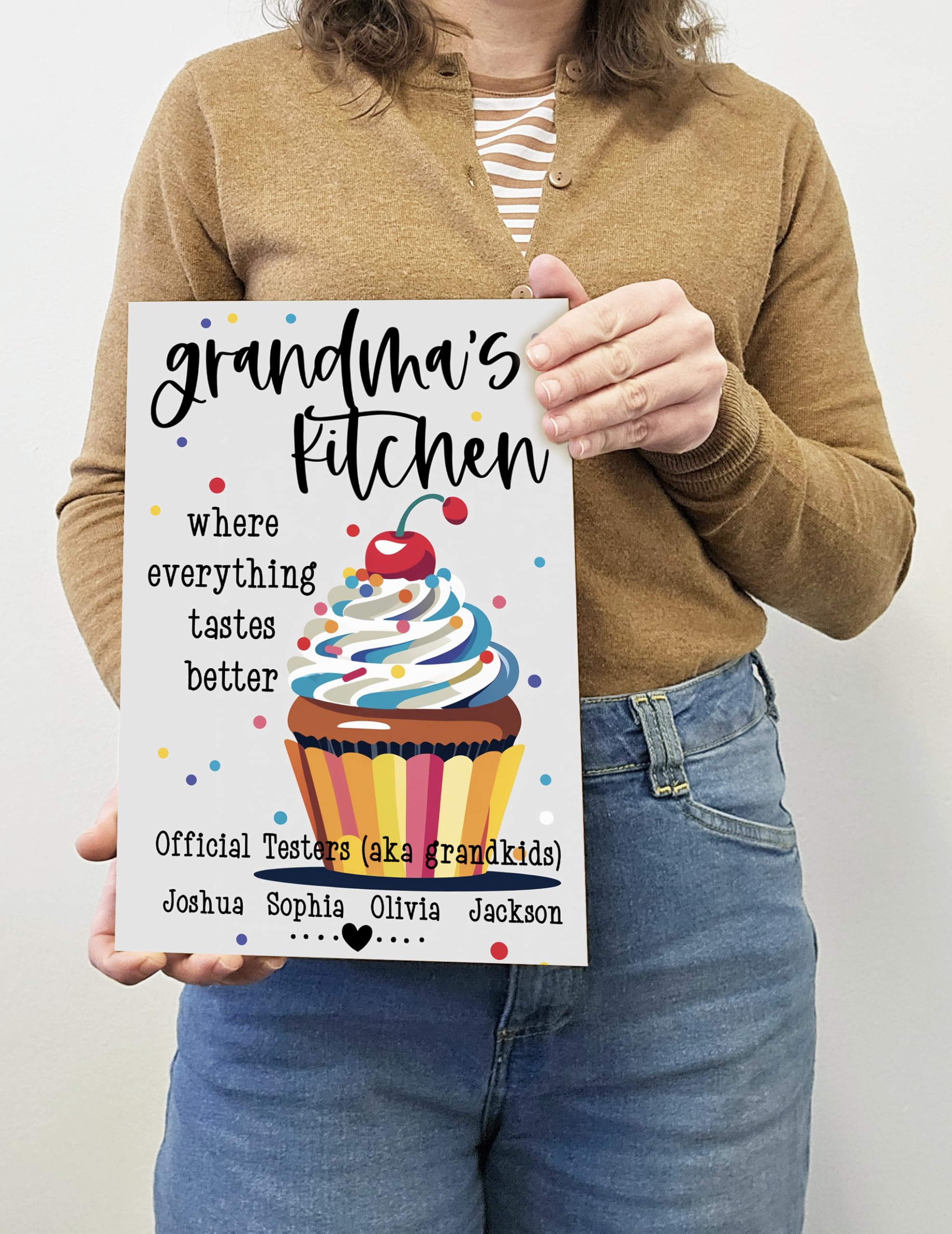 Personalised Photo Gift A4 Wooden Wall Art Mother's Day Customised Print for Grandma Nan Gift, Grandma's Kitchen - Image 5