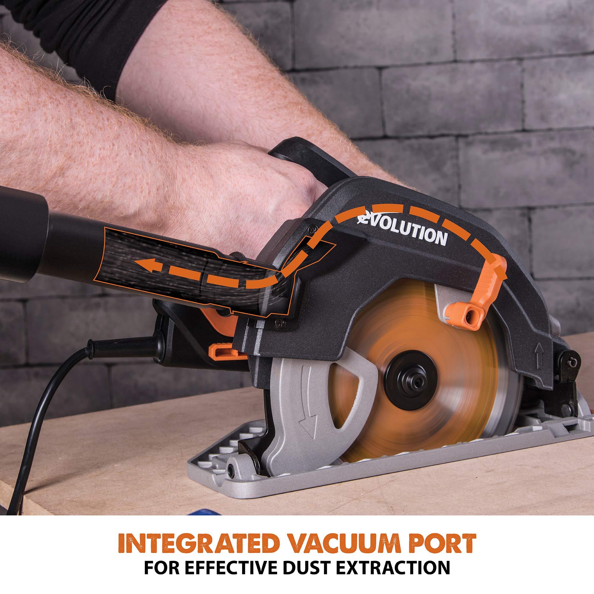 Evolution Power Tools - Scie Circulaire Multi-Matériaux Compatible avec un Guide R185CCSX (Pack Combiné avec Guide 1020 mm Fourni), 185 mm, 230 V 027-0003