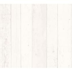 Revestimiento Pared Madera Reciclada A.S. Création 855046 Papel Pintado no Tejido, Blanco, Gris, 10.05 m x 0.53 m