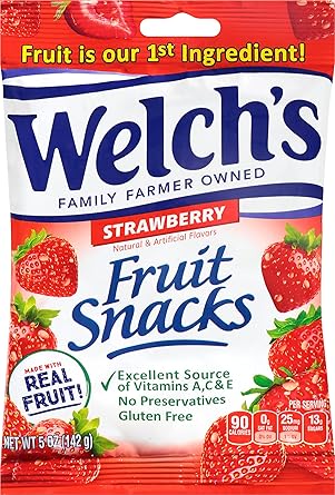 Welchs, Strawberry Fruit Snacks, 5 Ounce