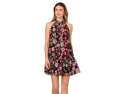 Adrianna Papell Embroidered Short Dress Women