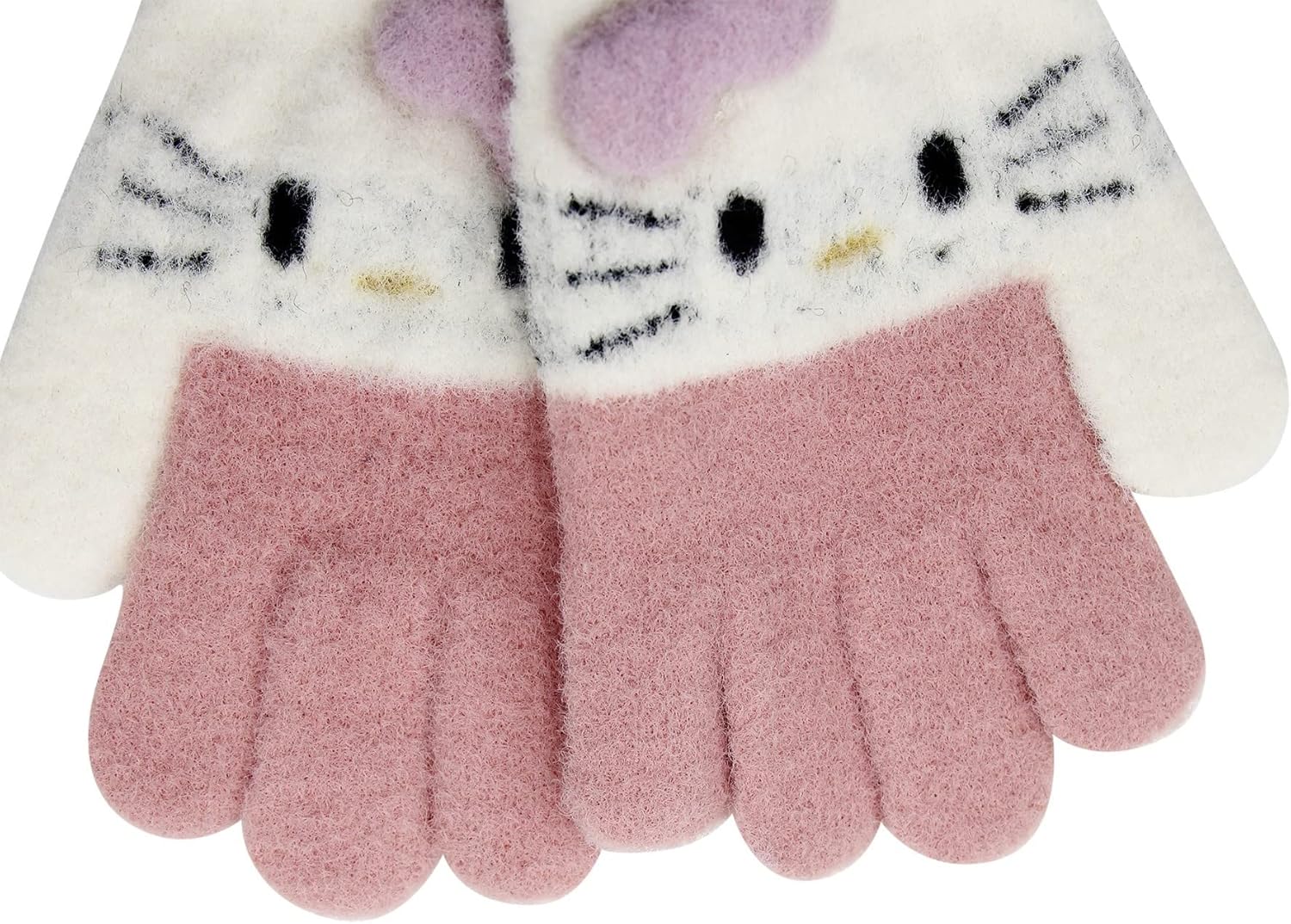 RARITYUS 2 or 3 Pairs Kids Cute Cat Warm Gloves Winter Knitted Mittens for Boys Girls Toddler 0-15 Years old - Image 6