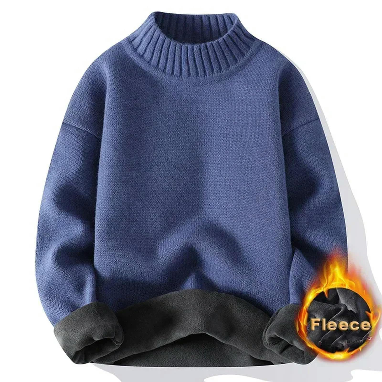 MdybF Męski sweter męski gruby sweter dzianinowy sweter okrągły dekolt sweter męski High Street Casual sweter z długim rękawem