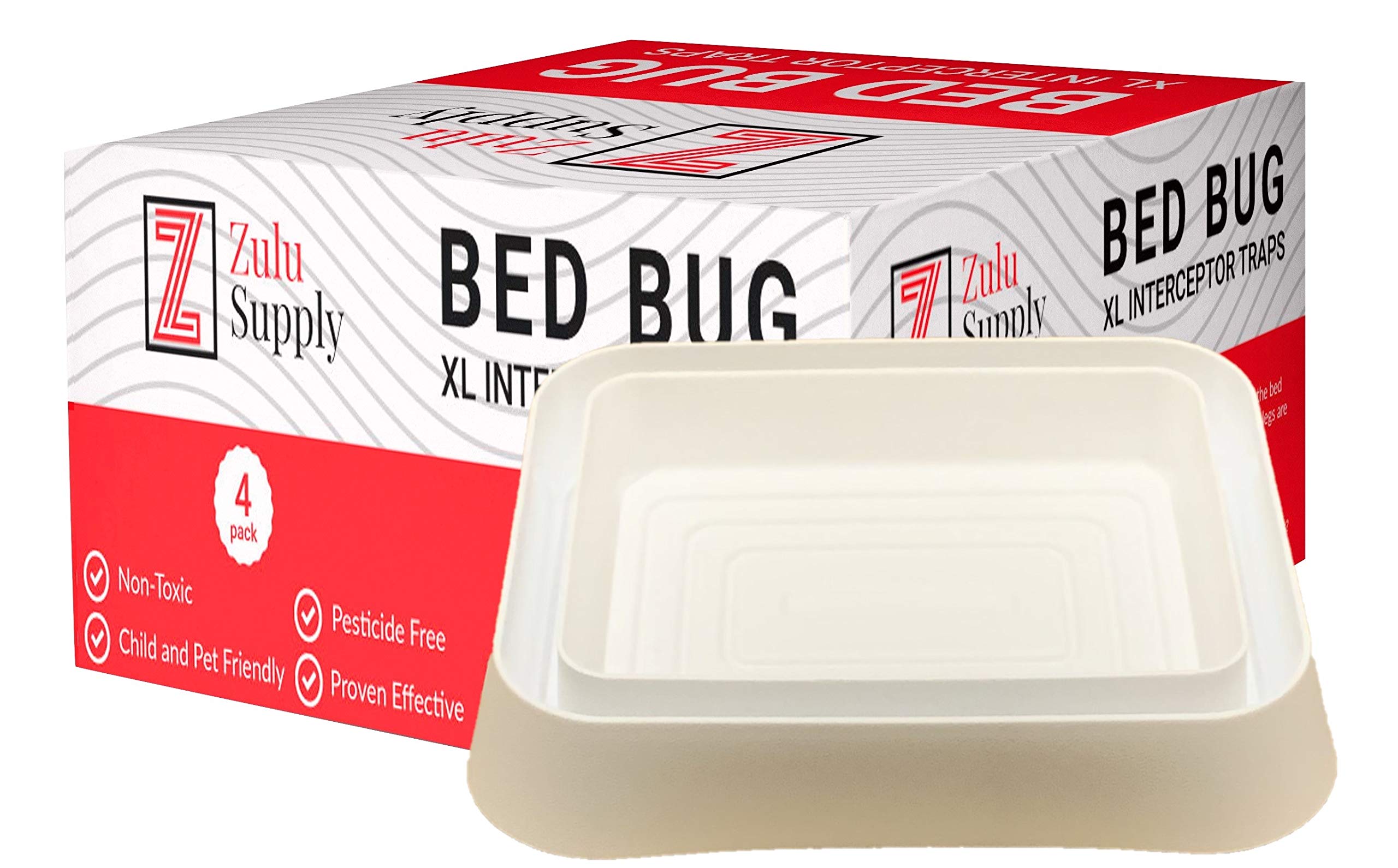 Buy Zulu Supply XL Bed Bug Interceptors, Traps, 4 Pack, White, Extra