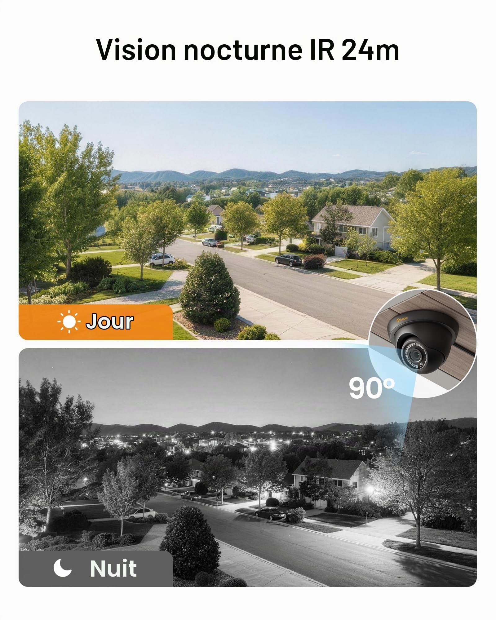 Anlapus H.265+ 8CH 1080P DVR Kit Caméra Vidéo Surveillance Extérieure IP66 | Vision Nocturne 24m Détection IA Personne/Véhicule Alerte Instantanée et App Gratuite Accès à Distance, Enregistrement 24/7