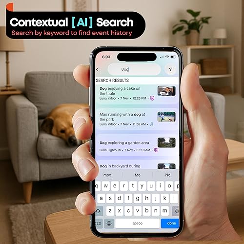 Miniatura 9 de Cámara de seguridad para interiores, 2K 2.4G WiFi para bebémascotaperroniñera cámaras para seguridad del hogar, notificación descriptiva AI, cámaras