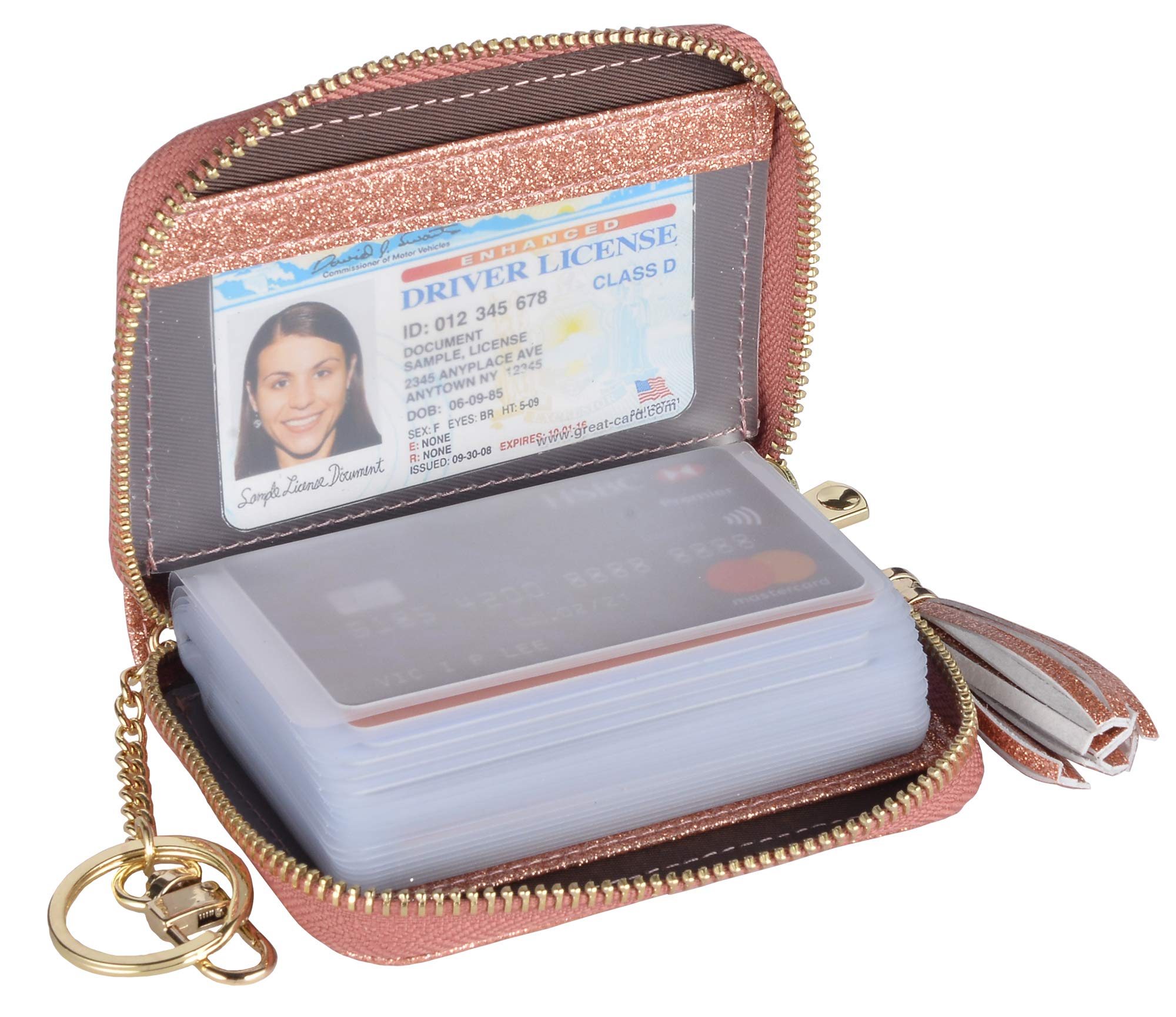Womens Credit Card Holder Wallet RFID Leather Small ID Card Case