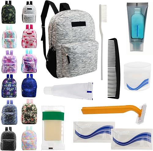 Mochila de malla de 19 pulgadas al por mayor en varios colores caja a granel de 24 12 colores surtidos de 17 pulgadas 8 pc Hygenie Kit