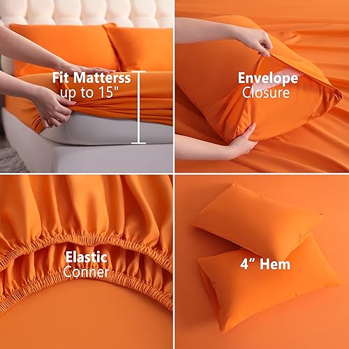 Vista 128 de NTBAY Juego de sábanas de 3 piezas, 100% microfibra tamaño individual, 1800 hilos, súper suave y acogedor, resistente a las arrugas, a la Aqua