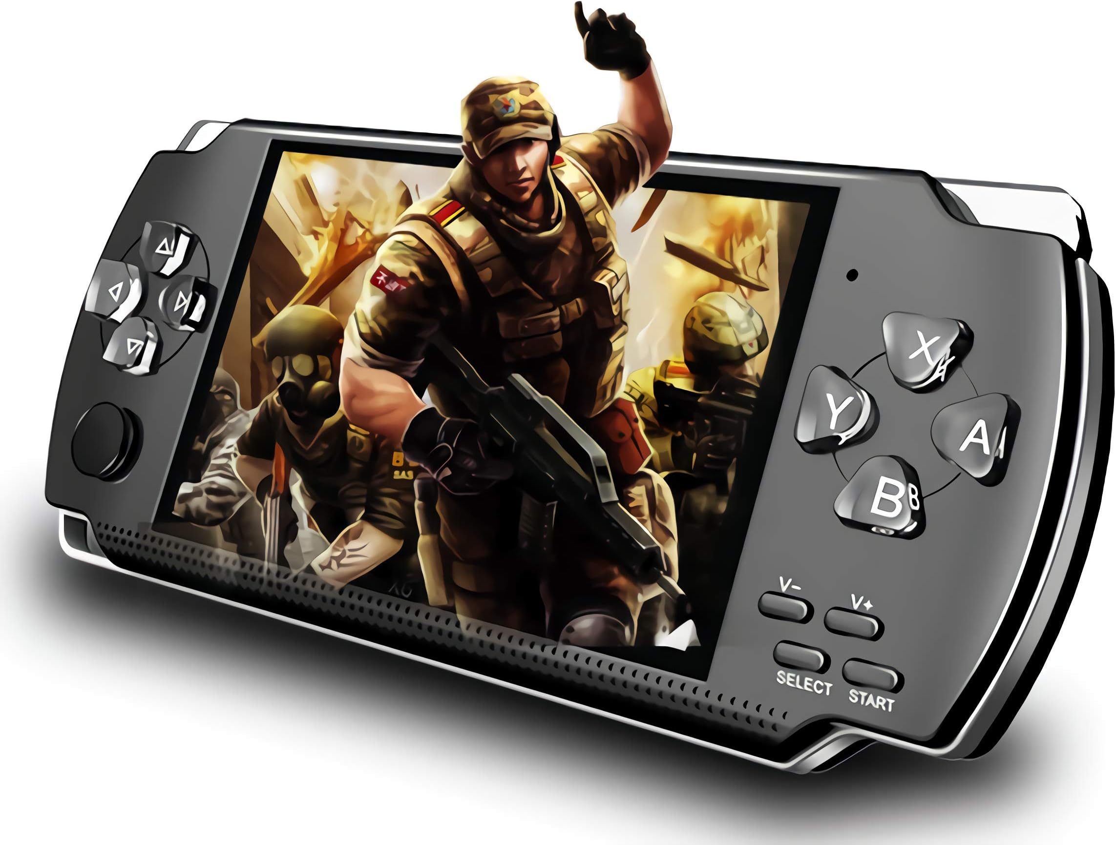 Handheld Game Console, Built-in 1200 Classic Games 4.3’’ HD Screen Retro Gaming System, Support TV Output, Portable Rechargeable Game Console with Dual Joystick, Best Gift for Kids and Adult