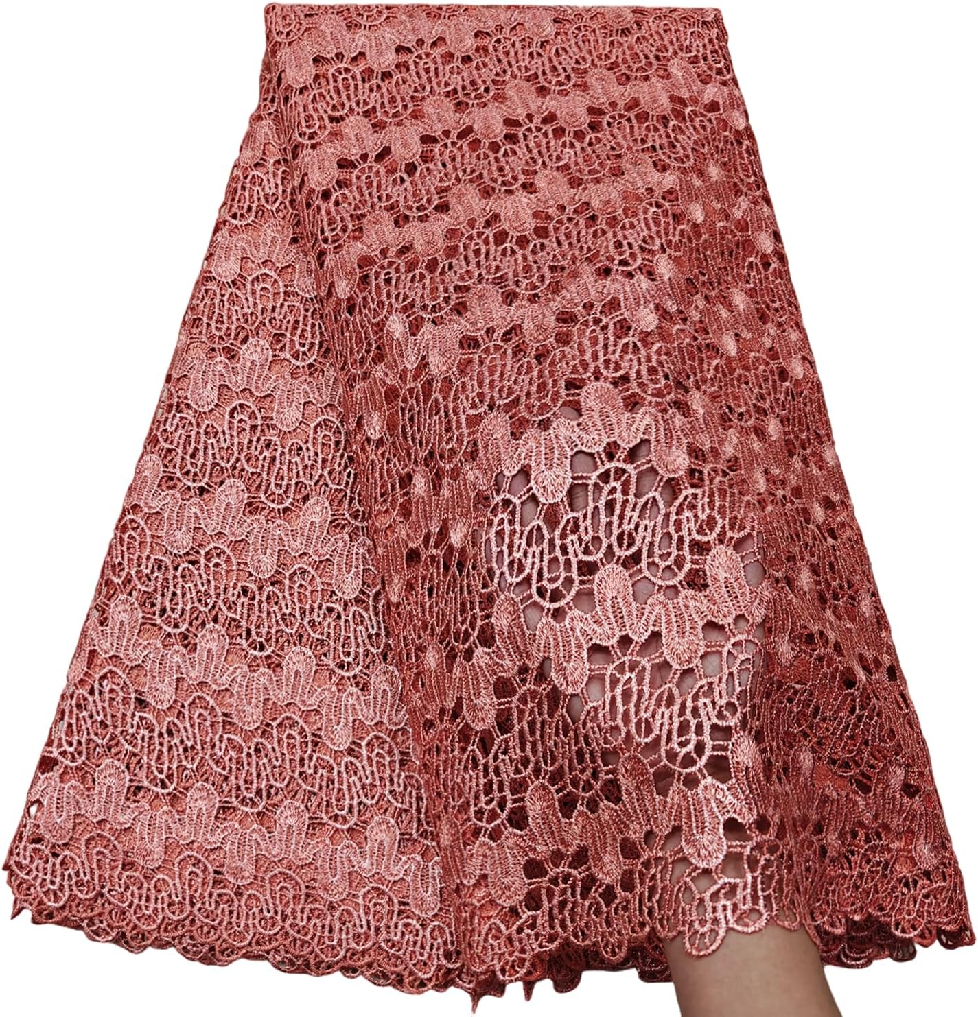 Bestway Lace Delicate Teal African Lace Fabric 5 Yards Holed Soild Color Guipure Water Soluble Embroidery for Nigerian Wedding Party