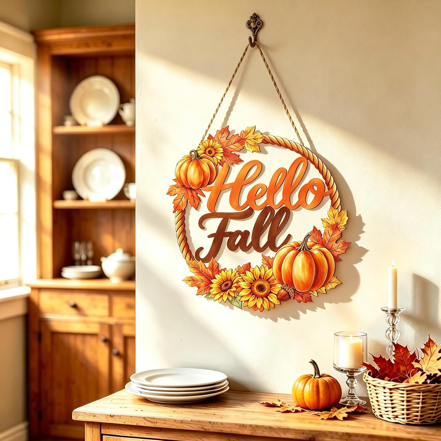 Fall Decorations for Home Fall Door Decor Wall Decor Hello Fall Sign