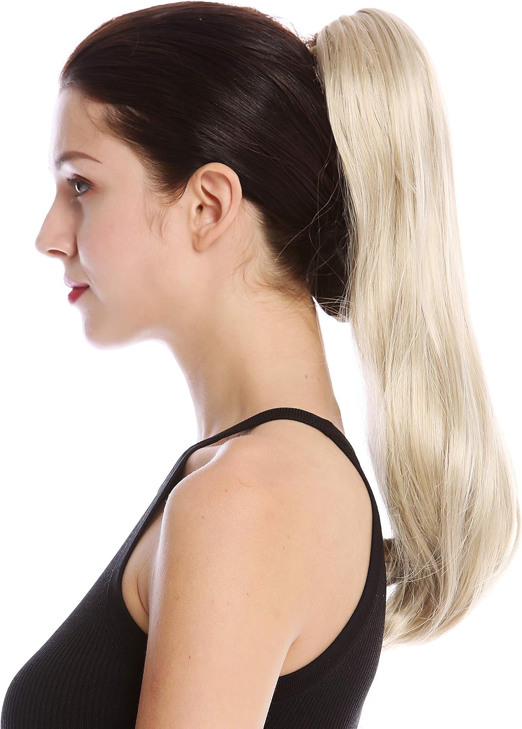 WIG ME UP - TZB-26A-V-22 Ponytail Hairpiece Extensions Claw Grip Clamp long smooth slightly waved light champagne blond 17inch - Image 4