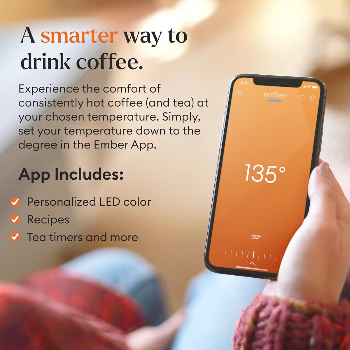 Ember Temperature Control Smart Mug 2, 14 Oz, App-Controlled Heated Coffee Mug with 80 Min Battery Life and Improved Design, White White 14 Ounces image 1