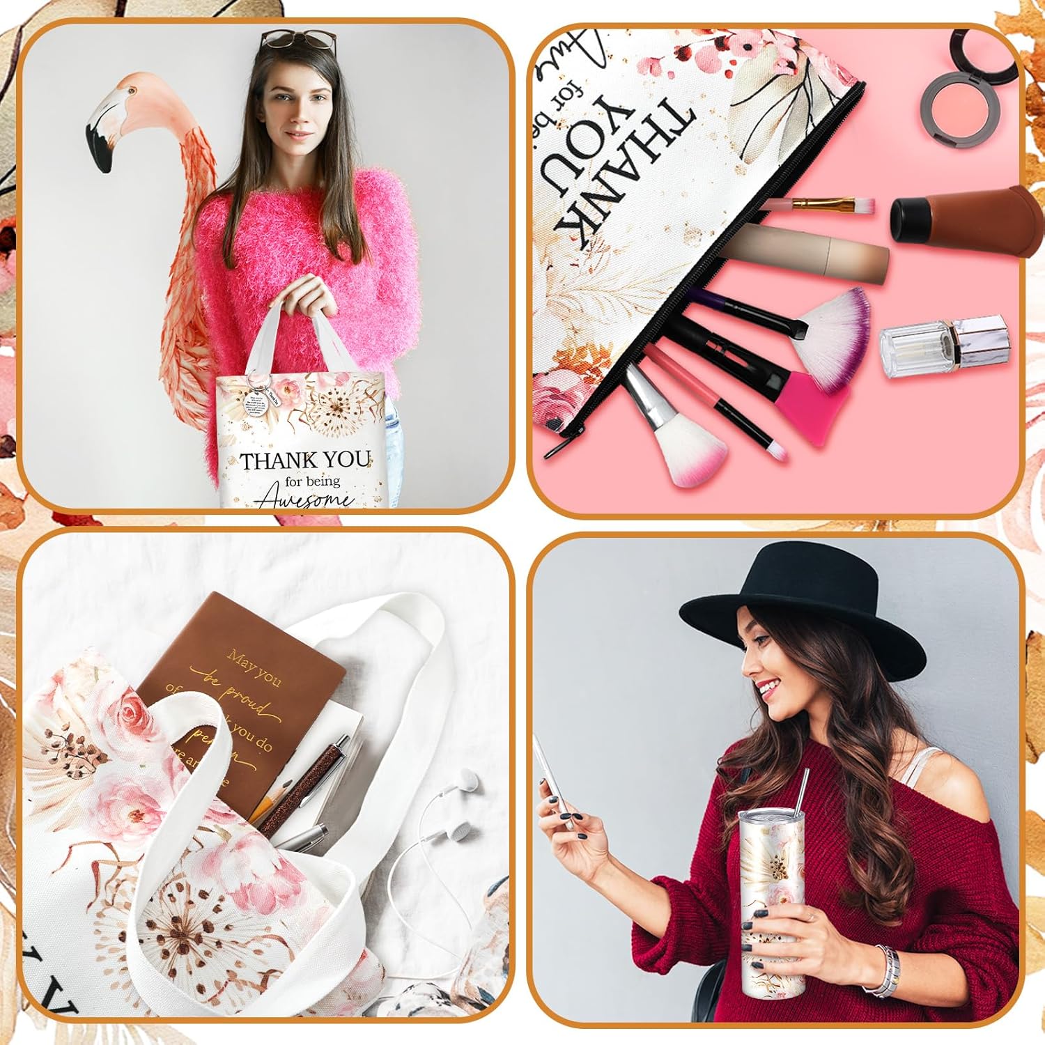 6 Pcs Valentines Day Gifts for Office Coworker Female Women Thank You May You Be Proud Ink Flower Gifts for Employee Staff Volunteer Administrative Professional Assistant(Dream Style) - Image 5