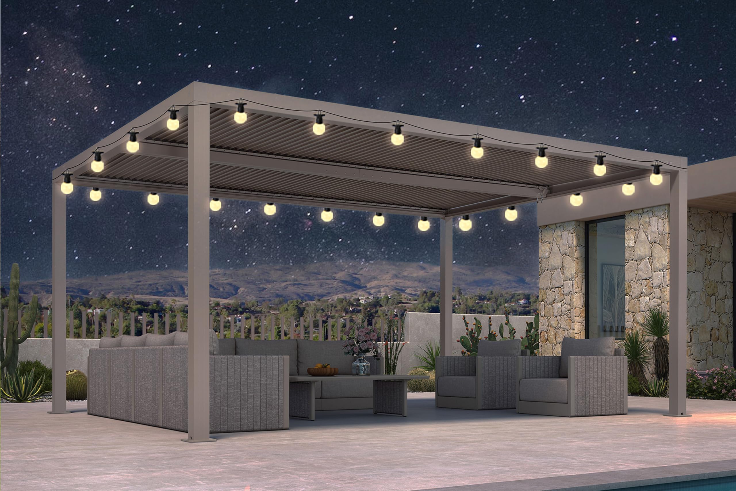 PURPLE LEAF Louvered Pergola 12' × 16'