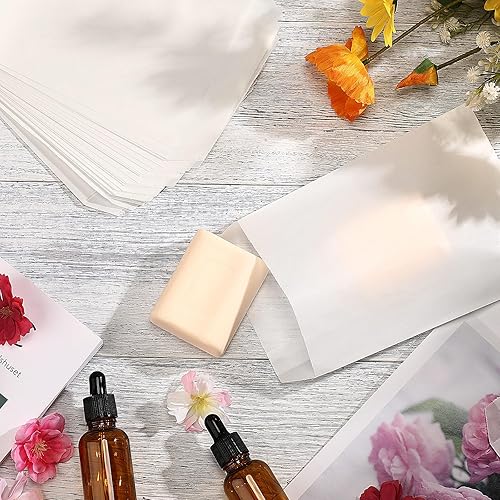 Miniatura 7 de Outus 1000 bolsas planas de vidrio encerado, bolsas de papel encerado para galletas, bolsas de golosinas, suministros de papel pequeños para jabones