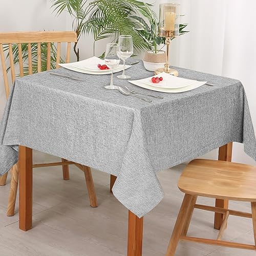 Miniatura 2 de Hiasan Mantel cuadrado de lino sintético, resistente a las arrugas y a las manchas, mantel lavable para cocina, comedor, funda de mesa de vacaciones