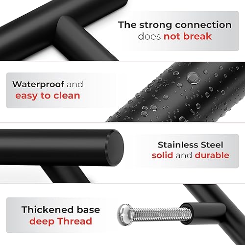 Miniatura 3 de SAYONEYES Paquete de 30 manijas de gabinete color negro mate de 3 pulgadas de agujero a agujero, herrajes rústicos de acero inoxidable para