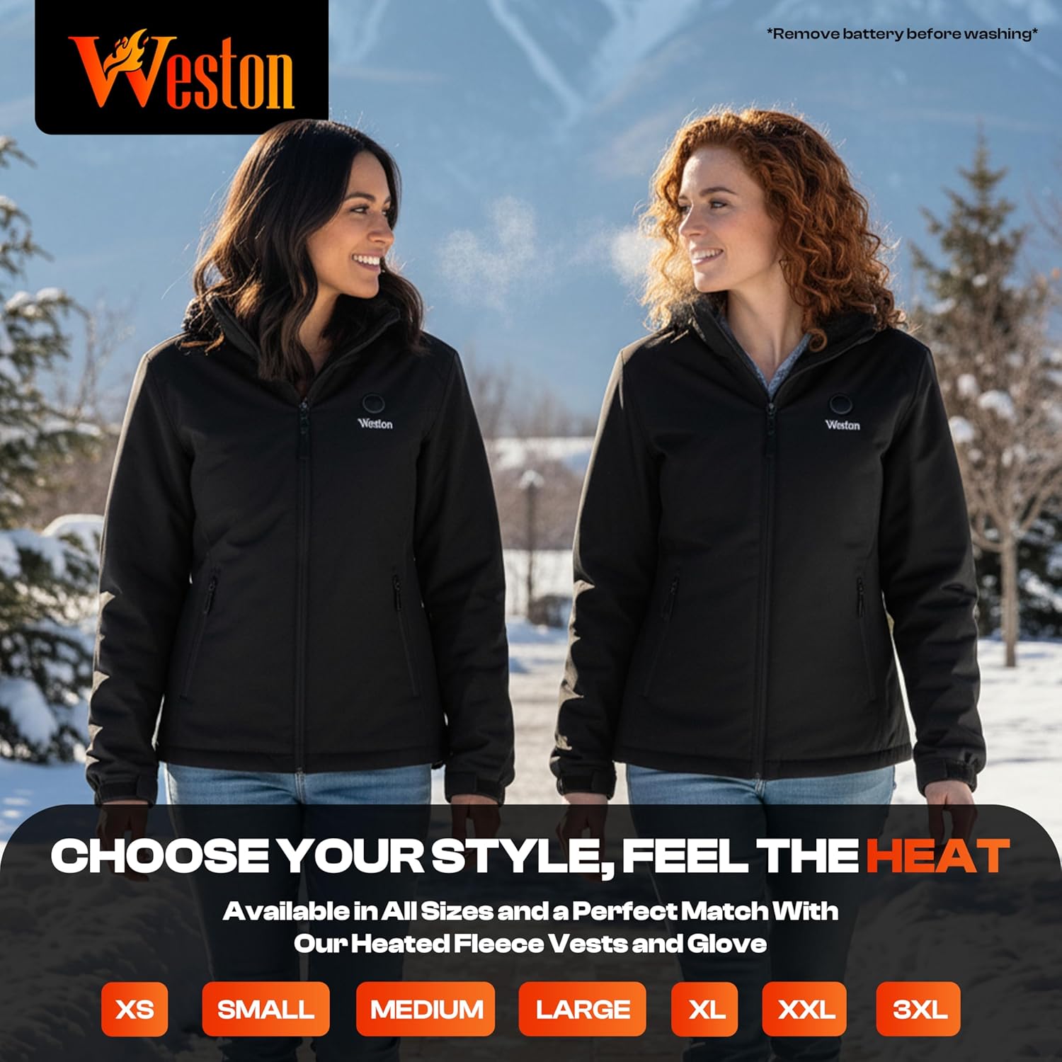 Weston Women’s Heated Jacket, 4 Heating Zones, 7.4V, 4800 mAH Rechargeable Battery, 3 Adjustable Heat Levels - Image 6