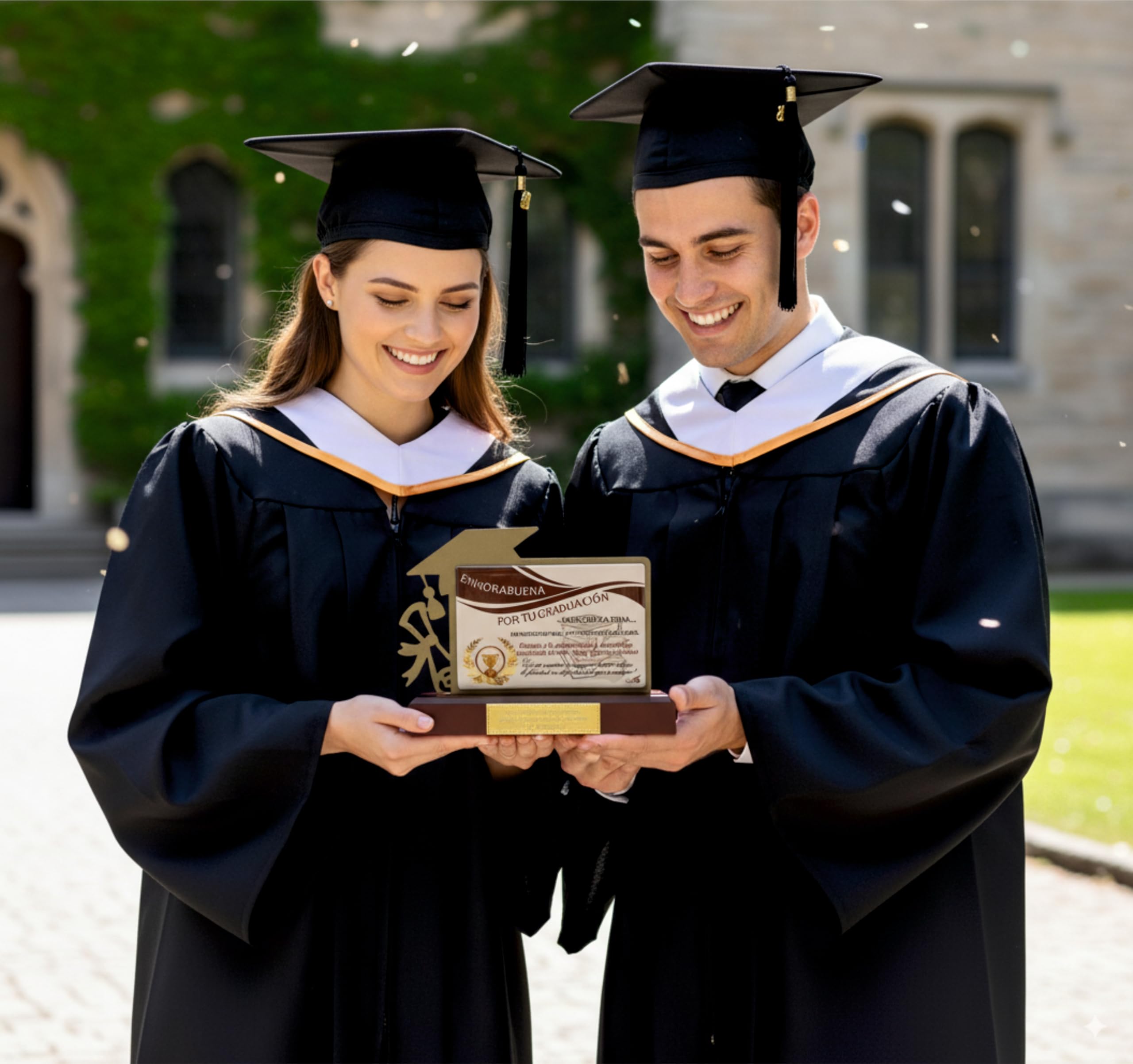 Regalo Graduación para Hijo Hija Personalizado Figura con dedicatoria Graduado graduada de Acero Satinado