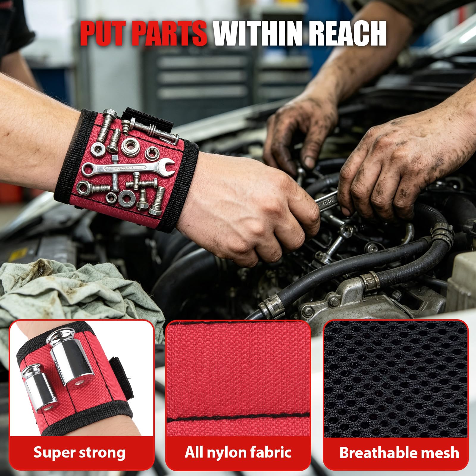 Magnet Repair Tool Kit,Magnetic Tool Mat,Wristband,Magnetic picker&Mirror — Amazon image 6