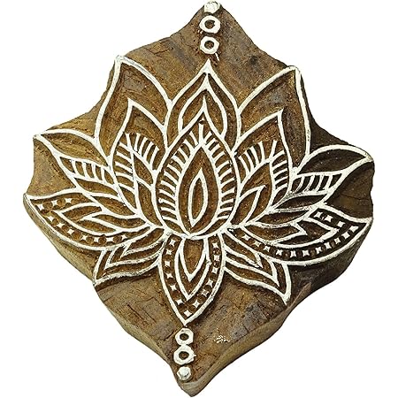 Handgeschnitzter Swamp Deer Textildruck-Stempel Aus Holz - Dekorativer Holzdruckstock Aus Indien