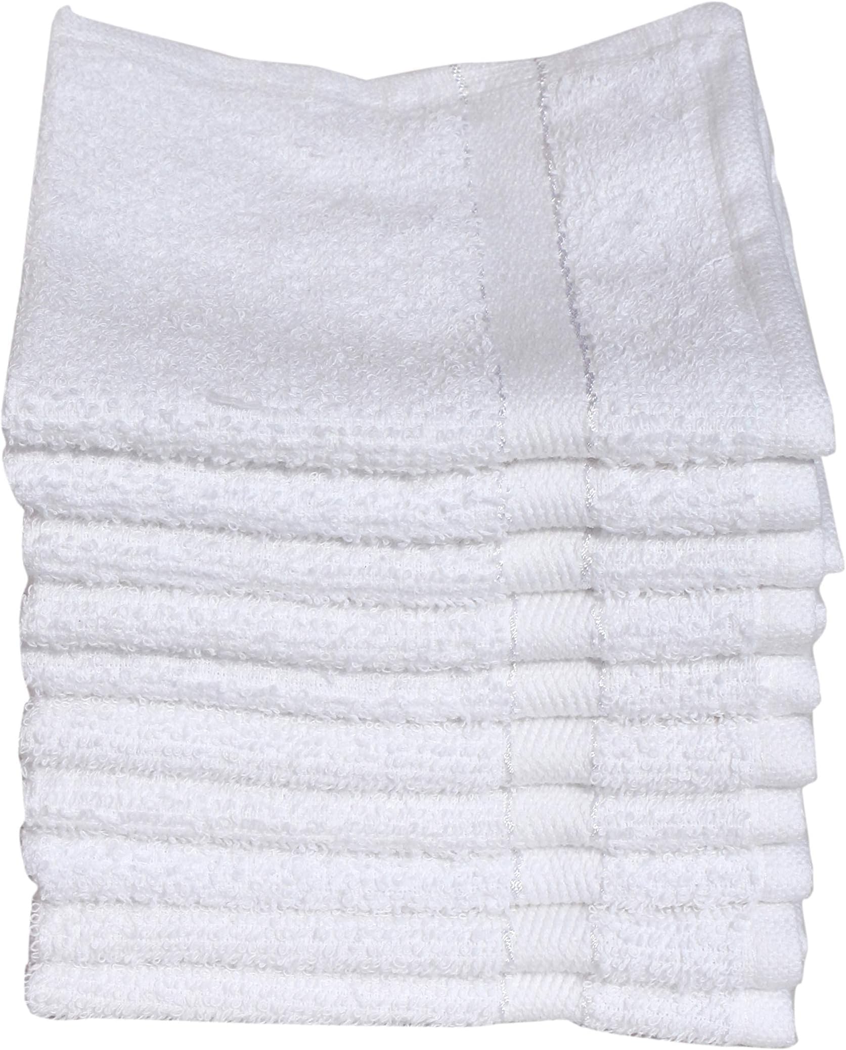 Mandhania Cotton Face Towel 350 GSM (Set of 10, White)