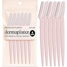 Kitsch Dermaplane Razor for Women Face &ndash; Face Razors for Women &amp; Men, Eye Brow Razors &amp; Face Shaver &ndash; Exfoliating Facial Razor &amp; Dermaplaner as Skin Care Tool for Smoother Skin - Blush, 6 pcs