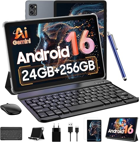 TABWEE T20 Android 16 Tablet with 24GB RAM, 256GB ROM (Expandable to 2TB), Oc...