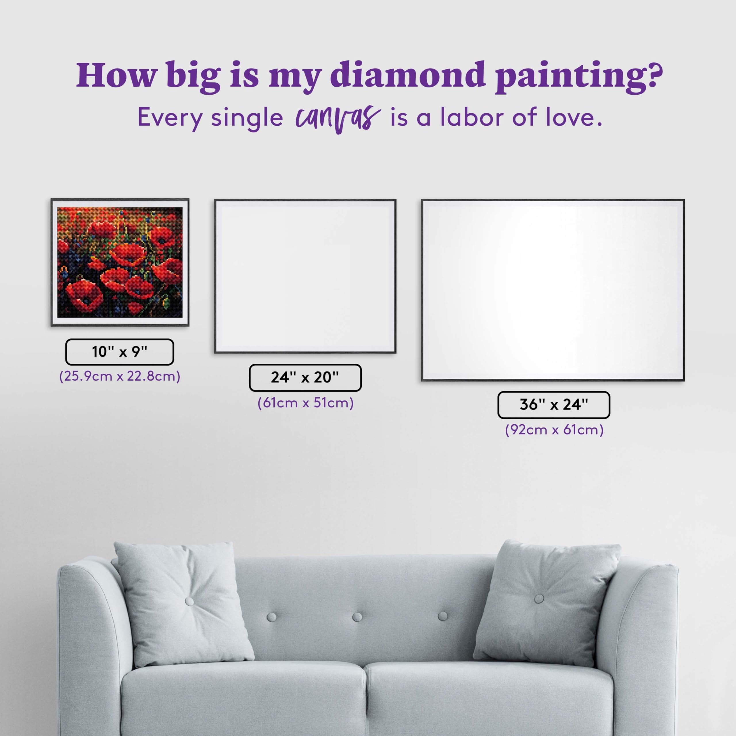DIAMOND ART CLUB Kit di arte diamante campo di papaveri per adulti