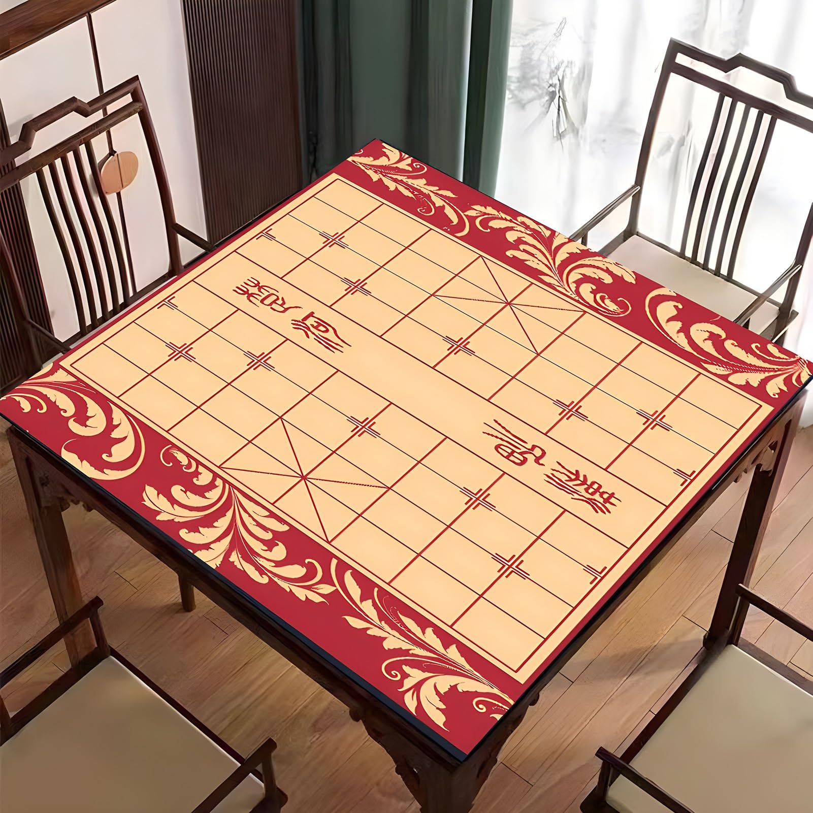 tapete de póquer, Tapete de Mesa Majiang, tapete Mahjong for con Bolsa Almacenamiento, Juego Cuadrado(Style 2,80x80cm (31.49x31.49in))