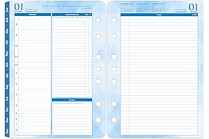 Two Page Per Day Planner | 2024 Daily Planner Refills, 5.5" x 8.4" Ring-Bound Organizer