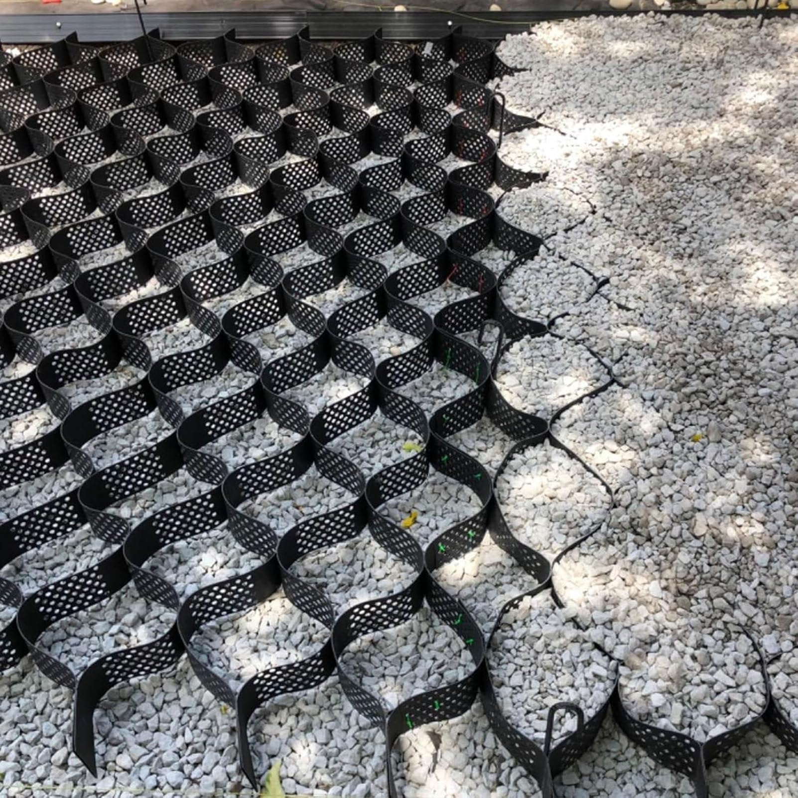 PioMue Geocell Ground Grid, HDPE Geo Grid Ground Gravel Grid, Geogrid Driveway, Permeable Paver System Ground Stabilization Grid Geocell Permeable Pavers Height10cm/4in-1x6m/3.3x20ft